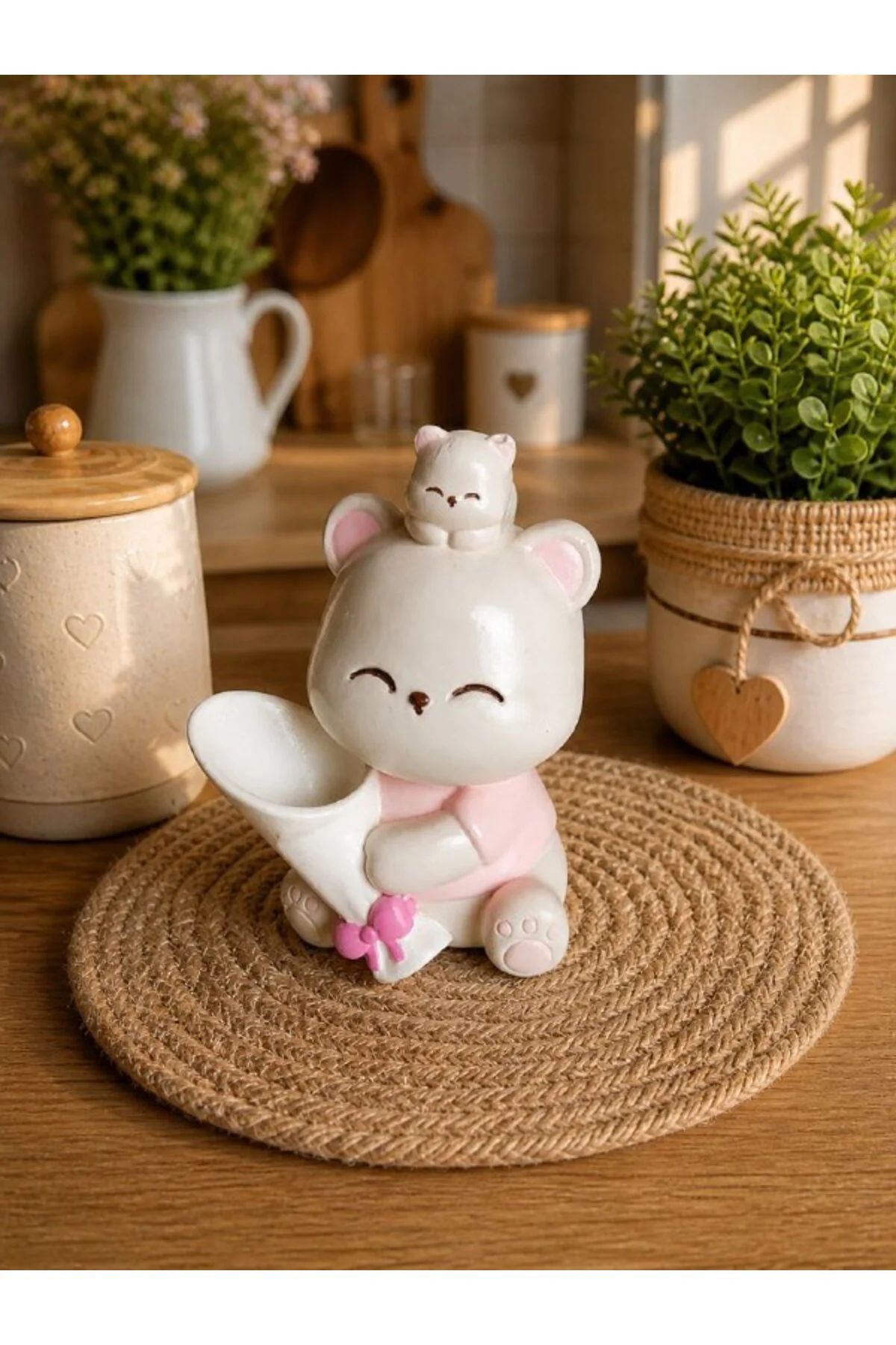 Kawaii Tasarım Ayı Biblo - Çocuk ve Bebek Odası Dekoratif Obje, H