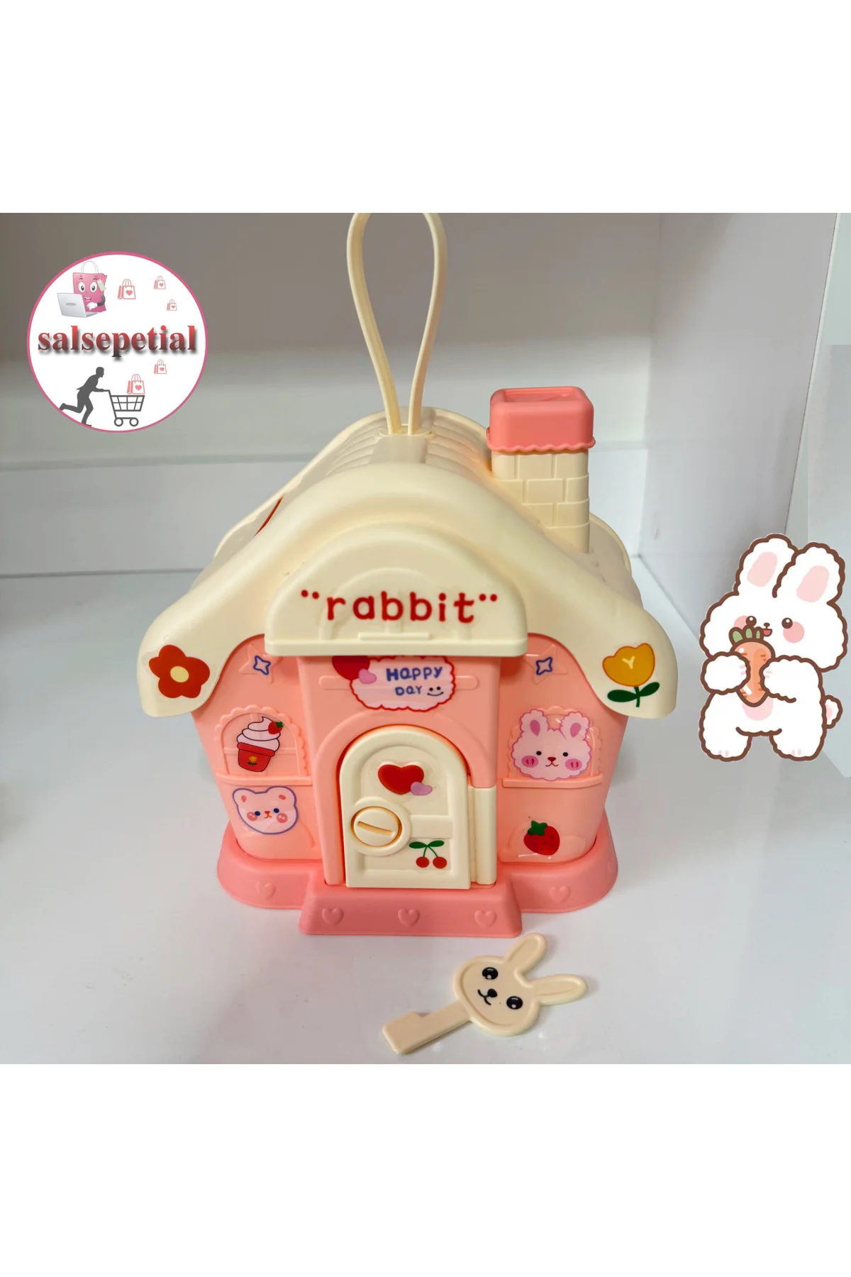 Kawaii Tavşan Ev Kumbara Kilitli Ev Kumbara Para Kawaii Tavşan Ev