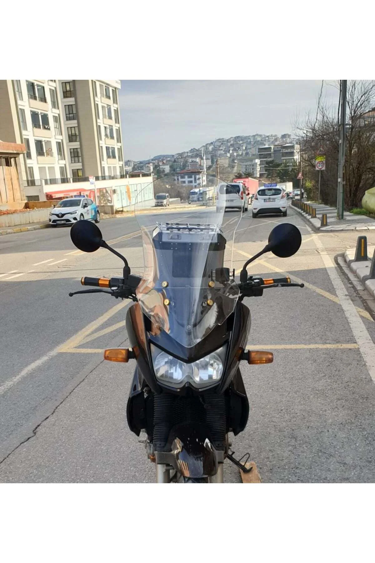 Kawasaki KLE 500 Ön Cam 2005-2008 Model 58cm Şeffaf Renkli 4mm UZ