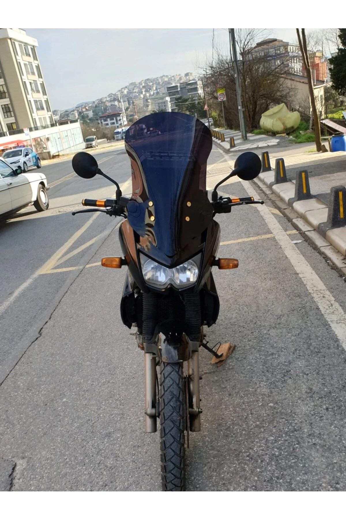 Kawasaki KLE 500 Ön Cam 2005-2008 Model 58cm Siyah Renkli 4mm UZU