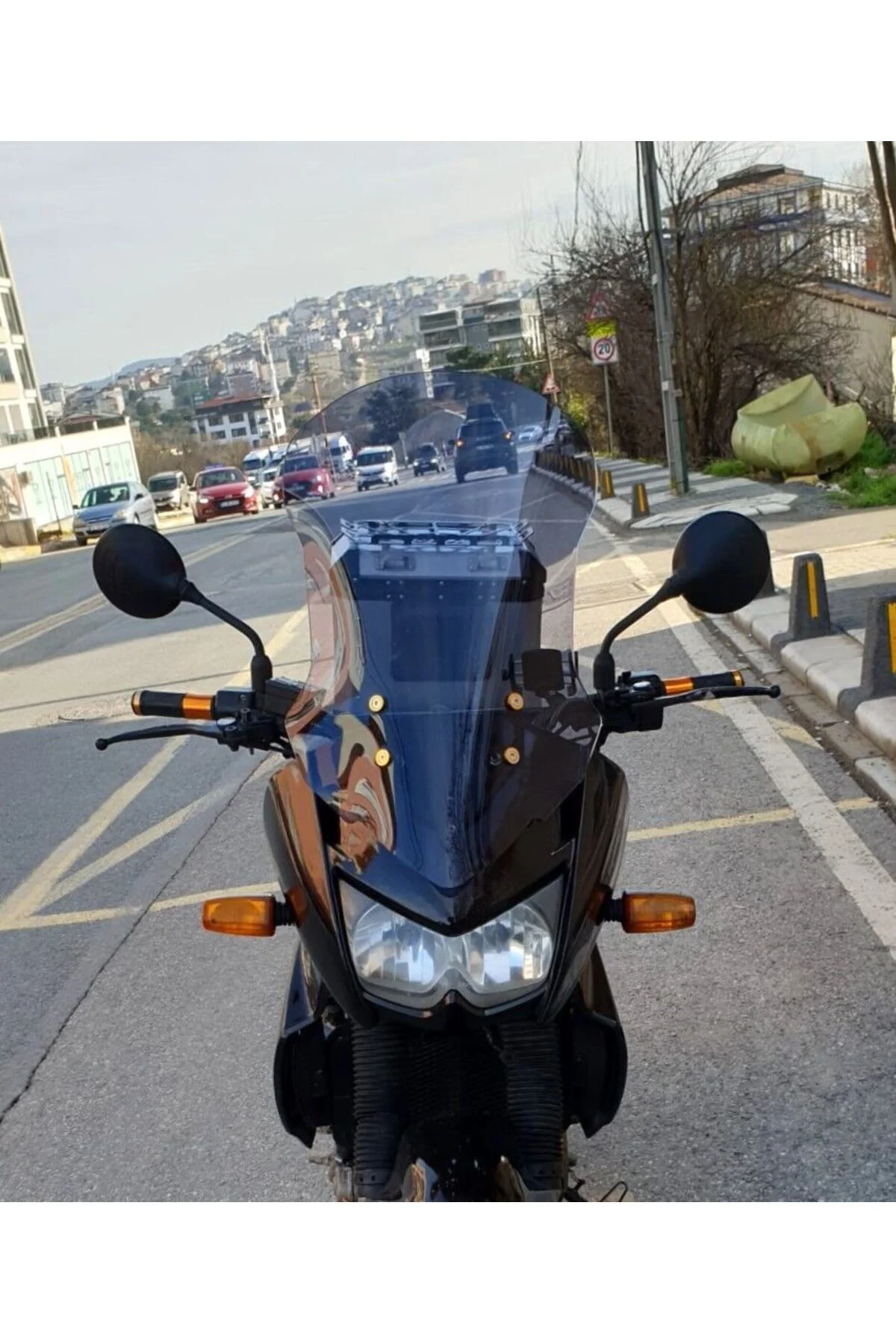 Kawasaki KLE 500 Ön Cam 2005-2008 Model 58cm Füme Renkli 4mm UZUN