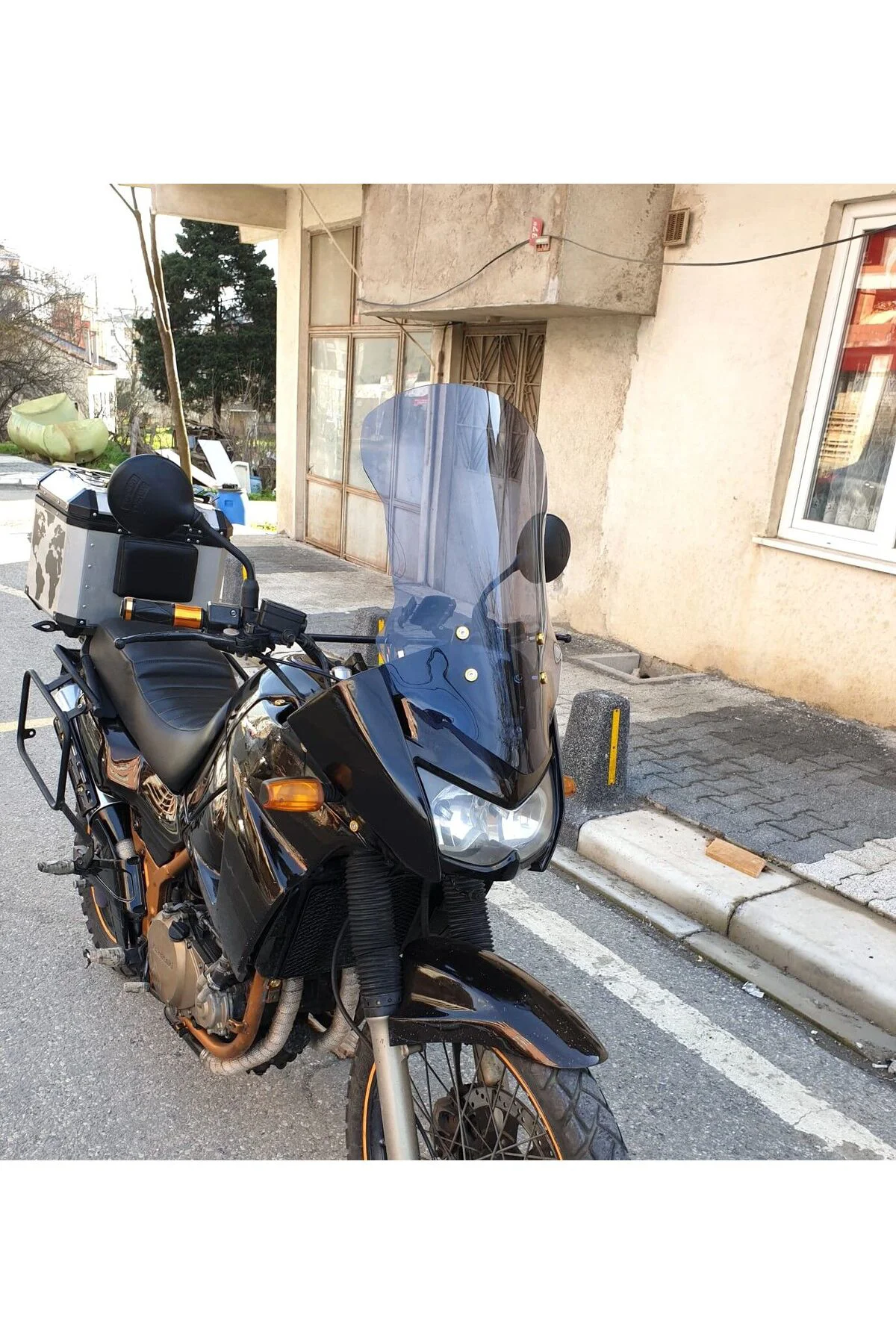 Kawasaki KLE 500 Ön Cam 2005-2008 Model 58cm Füme Renkli 4mm UZUN