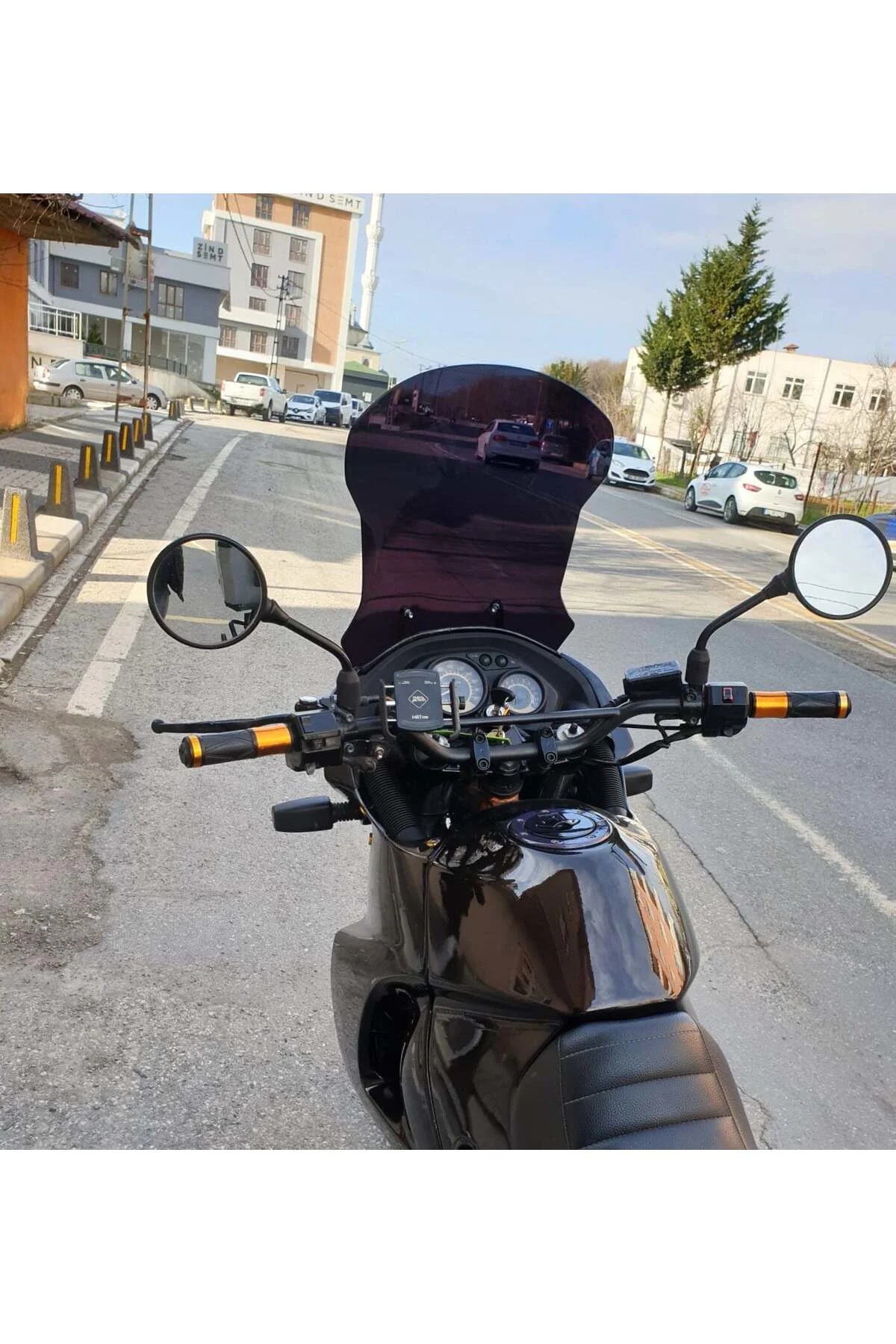 Kawasaki KLE 500 Ön Cam 2005-2008 Model 58cm Siyah Renkli 4mm UZU