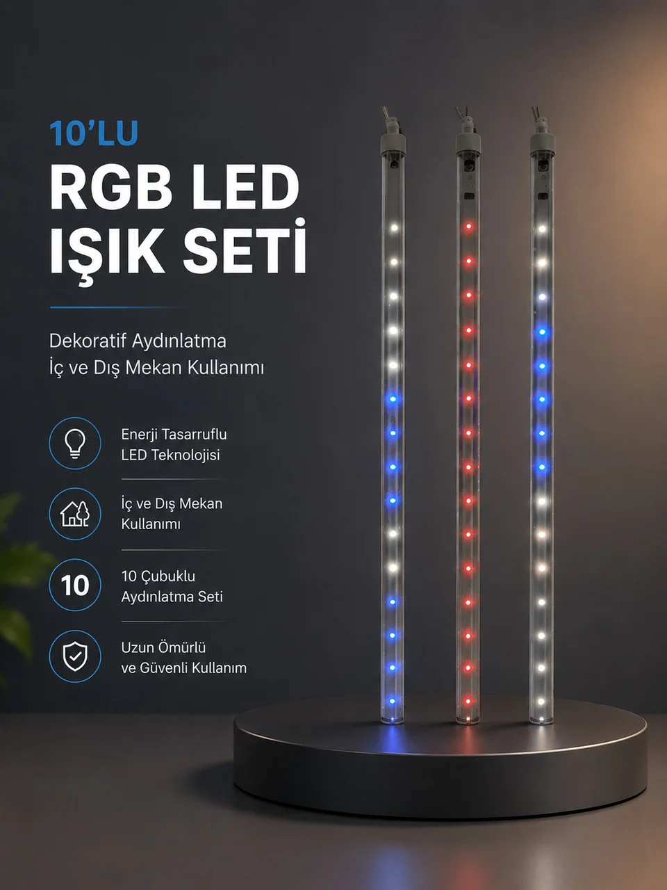 Kayan Yıldız Efektli Rgb Led Işık Seti İç Ve Dış Mekan Kullanımı - Lisinya Diğer