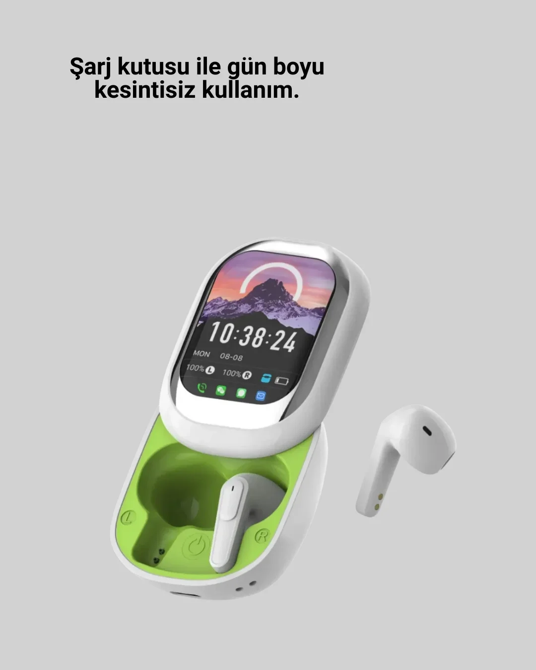 Kayar Kapak Tasarımlı Dokunmatik Ekranlı Kablosuz Bluetooth Kulaklık