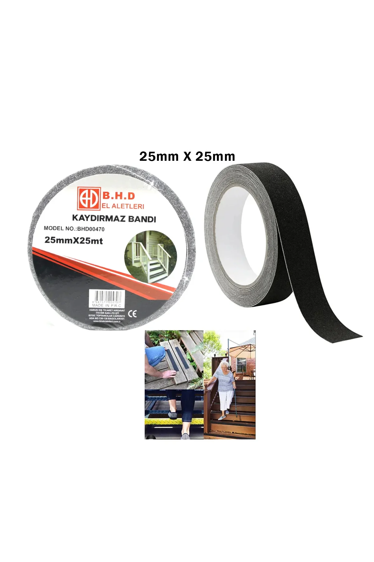 Kaydırmaz Bant 25mm x 25m Siyah