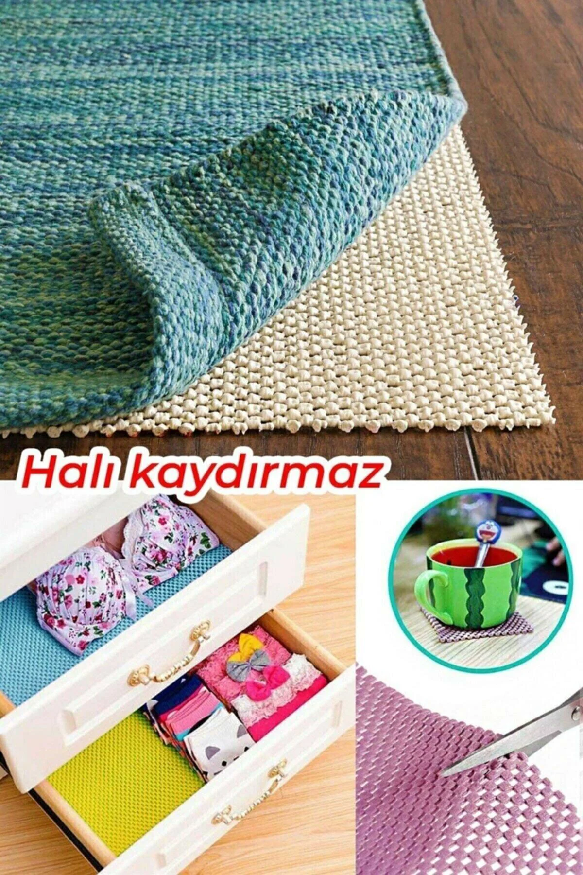 Kaydırmaz Örtü Çok Amaçlı Halı Kaydırmaz ve Raf Örtüsü 45x100 cm 