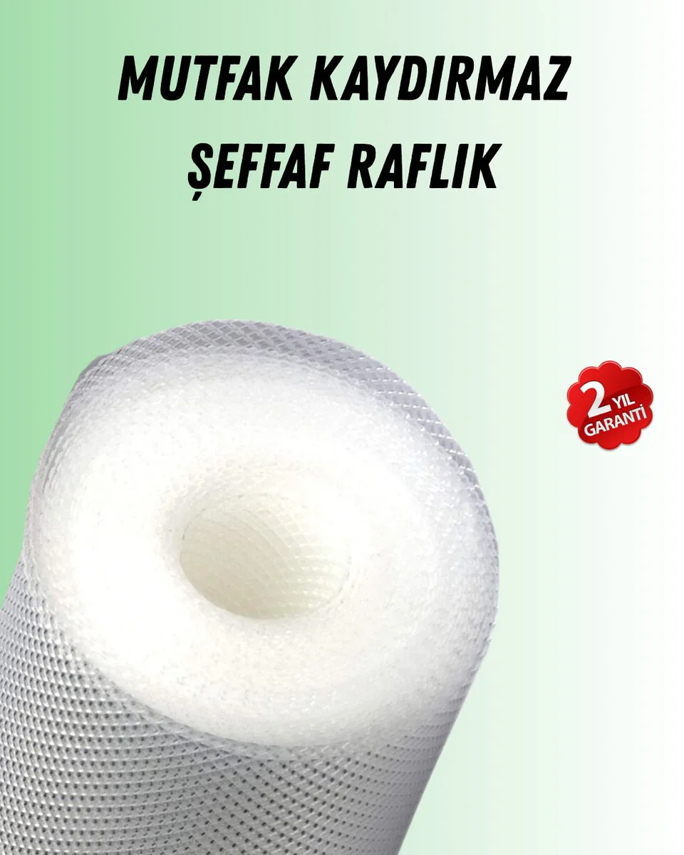 Kaydırmaz Şeffaf Mutfak Raflığı ve Çekmece Kaplaması (EVA) - 45x300 cm