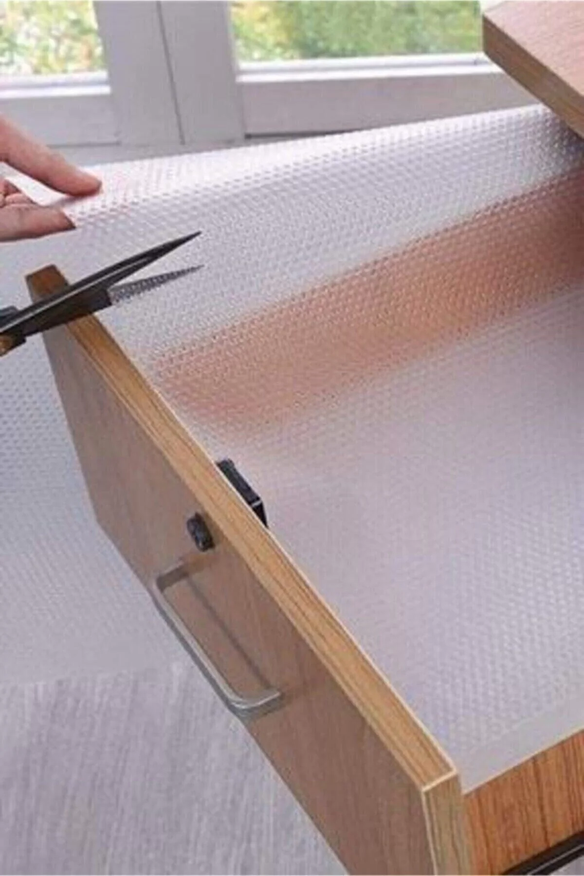 Kaydırmaz Şeffaf Raflık Örtüsü 45x300 Cm Dolap İçi, Çekmece ve Buzdolabı Koruyucu EVA Pvc Kaplama