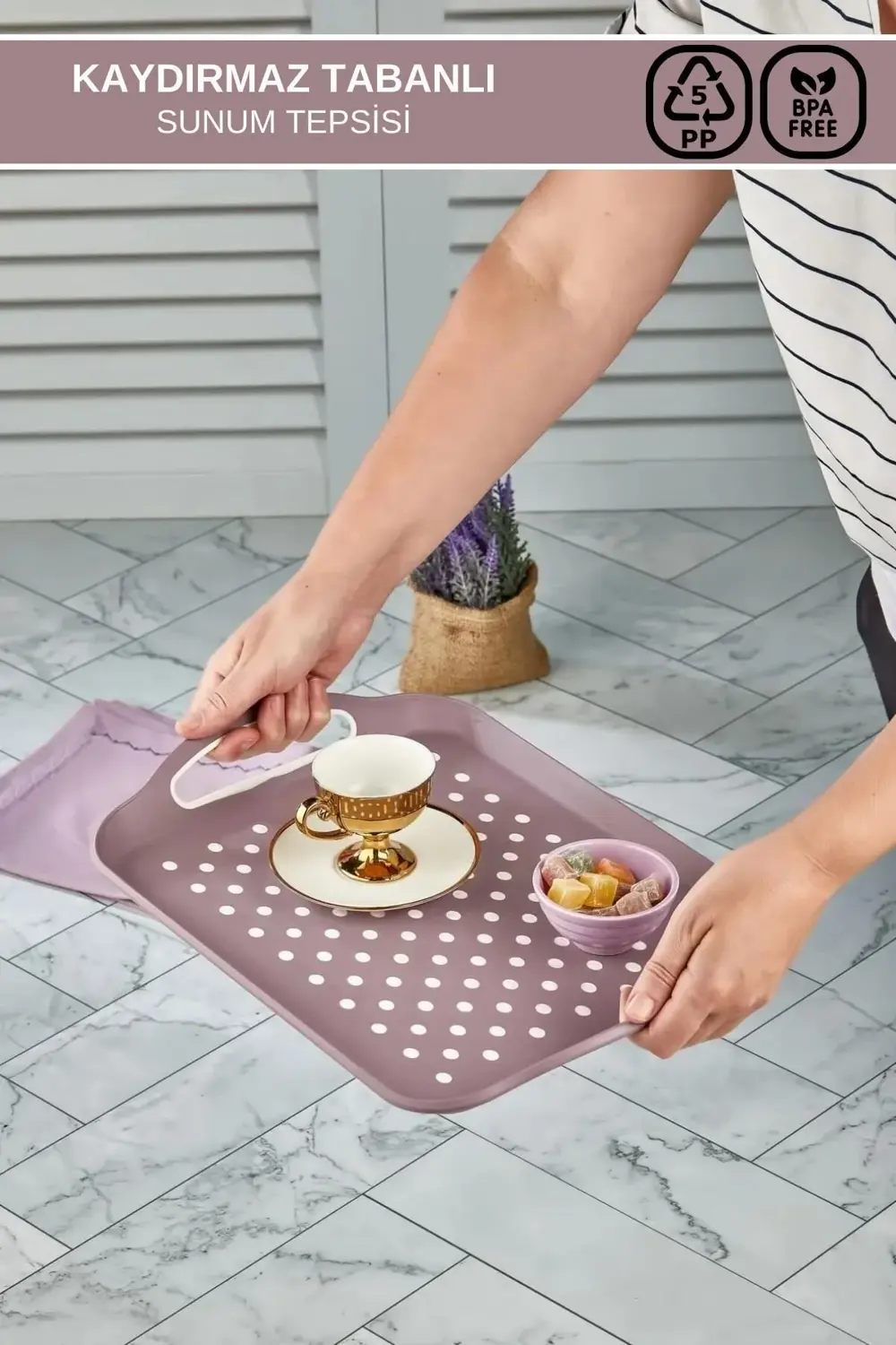 Kaydırmaz Tabanlı Sunum Tepsisi- Kaydırmaz Tepsi