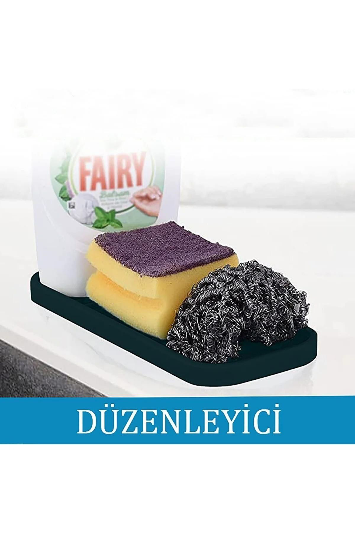 Kaydırmaz Yağlık Altlığı Bulaşık Sünger Katı Sabunluk Çok Amaçlı 