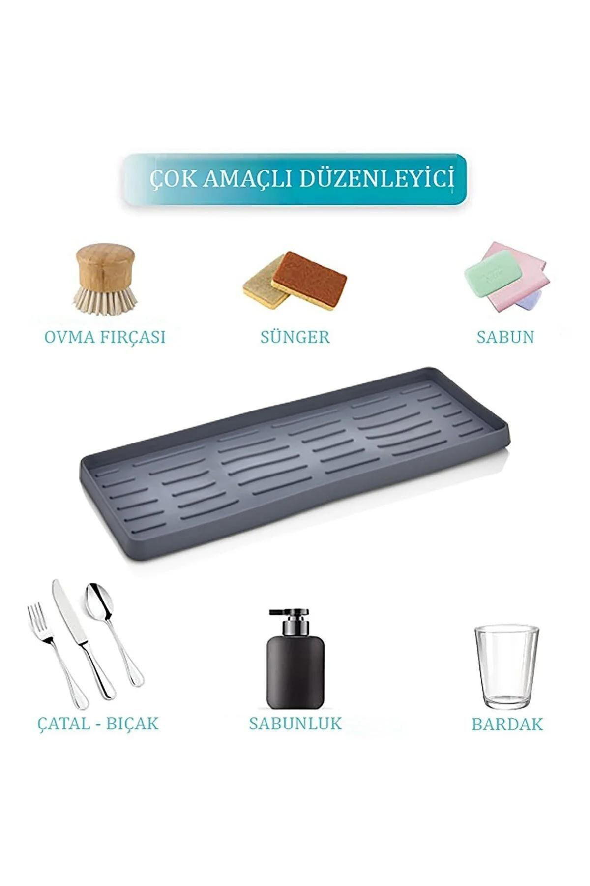 Kaydırmaz Yağlık Altlığı Bulaşık Sünger Katı Sabunluk Çok Amaçlı 