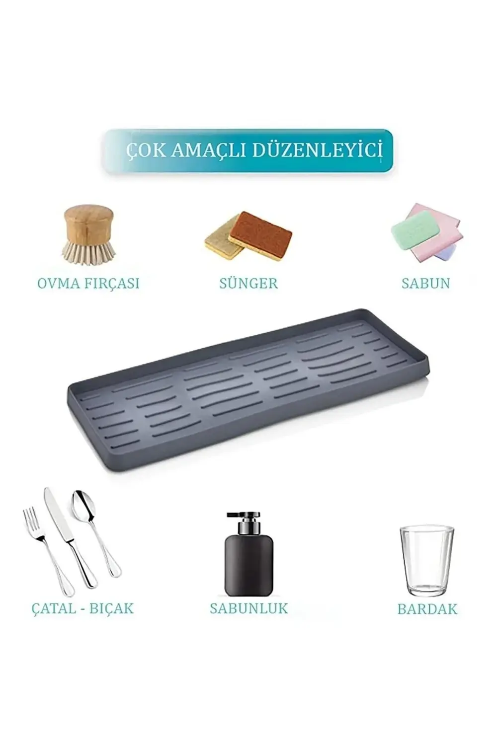 Kaydırmaz Yağlık Altlığı Bulaşık Sünger Katı Sabunluk Çok Amaçlı