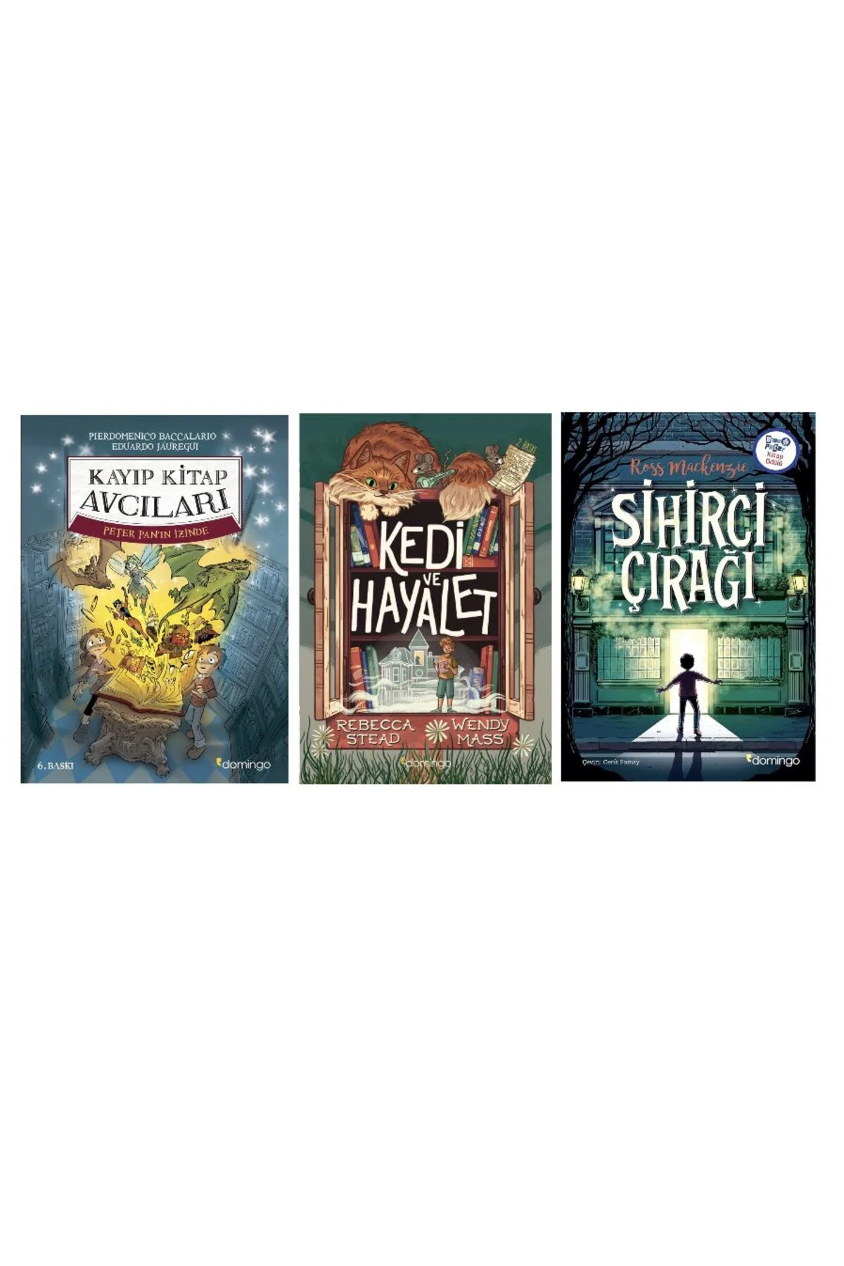 kayip kitap avcilari+kedi ve hayalet+sihirci ciragi=(3kitap)