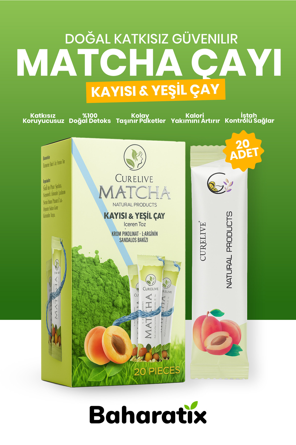 Kayısı Aromalı Detox Burner Form Macha