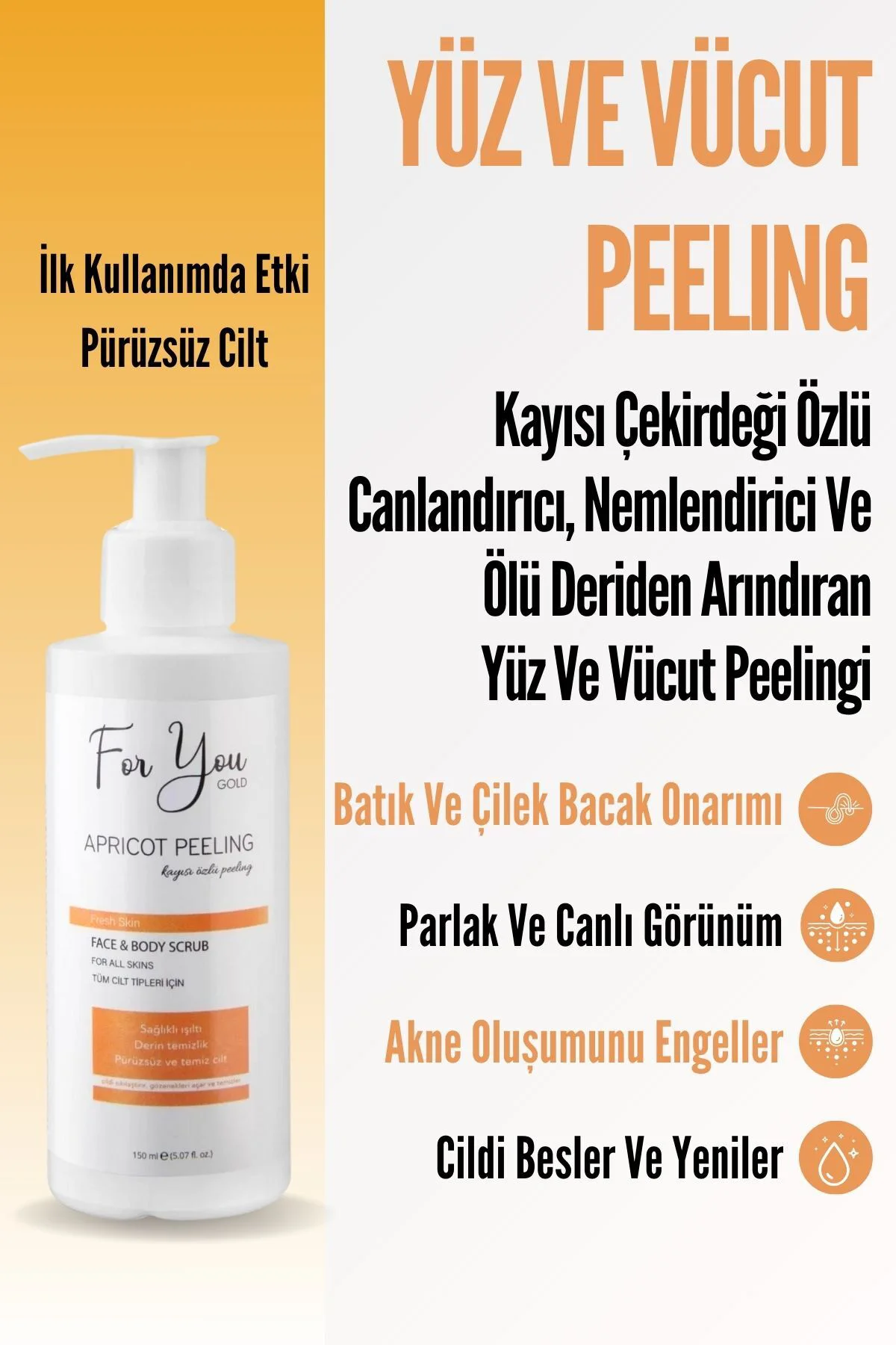 Kayısı Çekirdeği Özlü Canlandırıcı, Nemlendirici Ve Ölü Deriden A