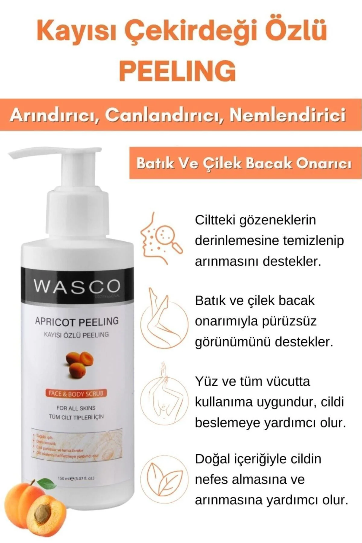 Kayısı Çekirdeği Özlü Ölü Deriden Arındıran Yenileyici Peeling (e