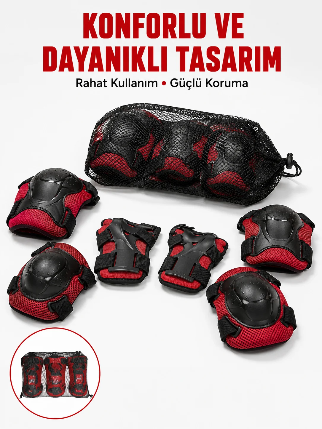 Kaykay Paten Scooter Bisiklet Koruyucu Ekipman Seti Darbe Emici Koruma