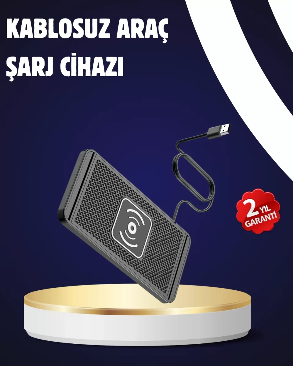 Kaymaz Manyetik Kablosuz Şarj Pedi – Araç, Ofis ve Ev Kullanımına