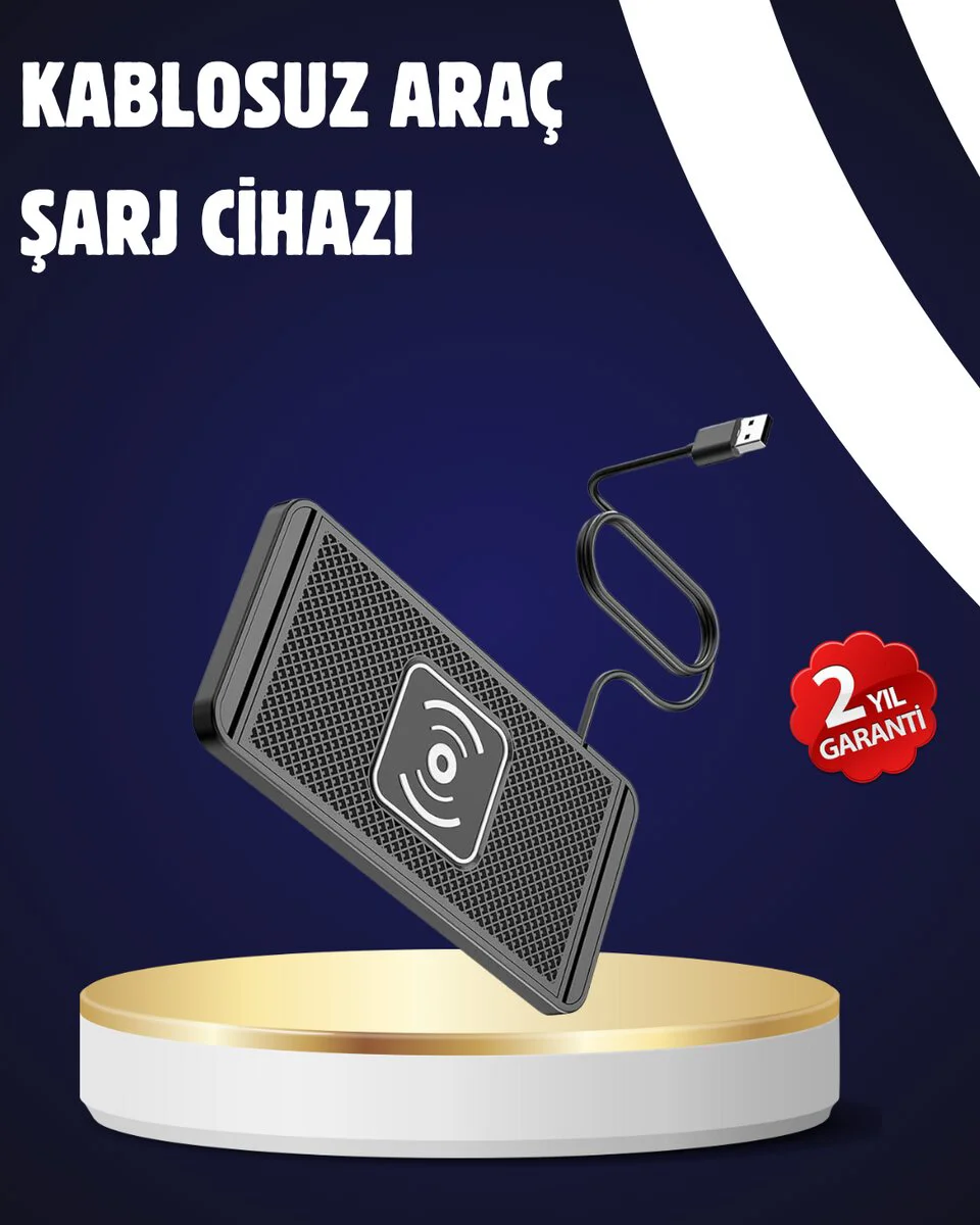 Kaymaz Manyetik Kablosuz Şarj Pedi – MagSafe Uyumlu, Ofis ve Araç Kullanımına Uygun