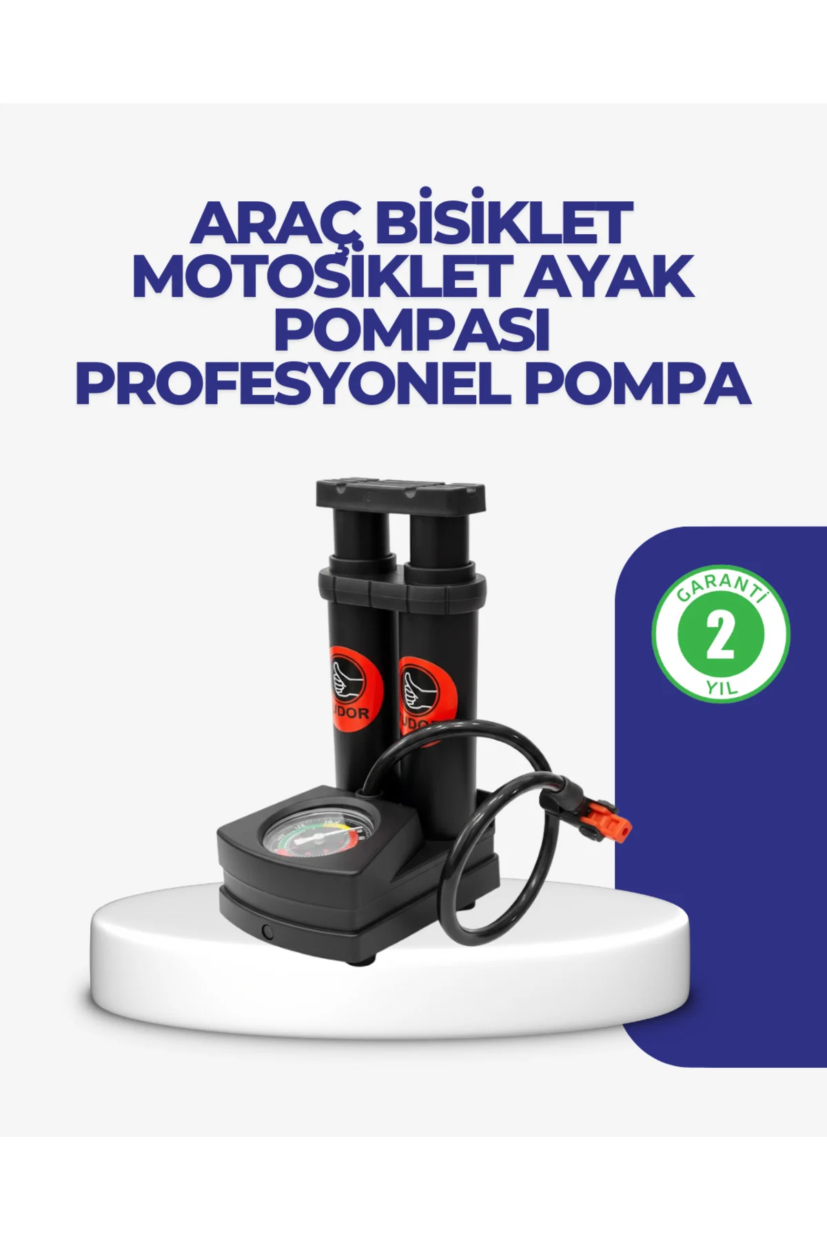 Kaymaz Pedallı Ayaklı Hava Pompası Tüm Supap Uyumlu