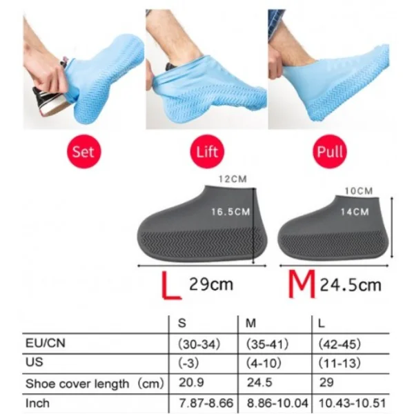 Kaymaz Silikon Ayakkabı Kılıfı M Beden Suya ve Kire Dayanıklı