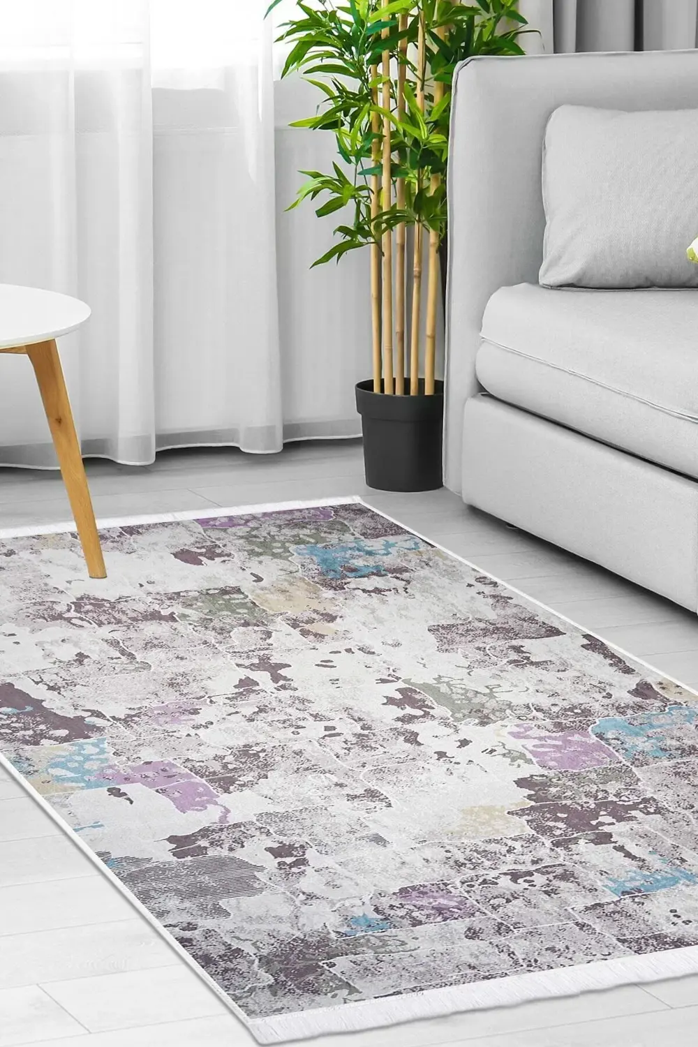 Kaymaz Taban Dijital Halı Salon Banyo Oda Koridor Mutfak Halısı L