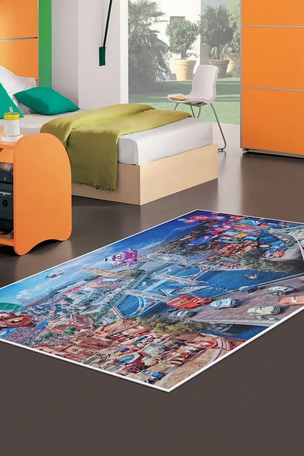 Kaymaz Taban Dijital Halı Yıkanabilir Erkek Çocuk Odası Halısı Ar