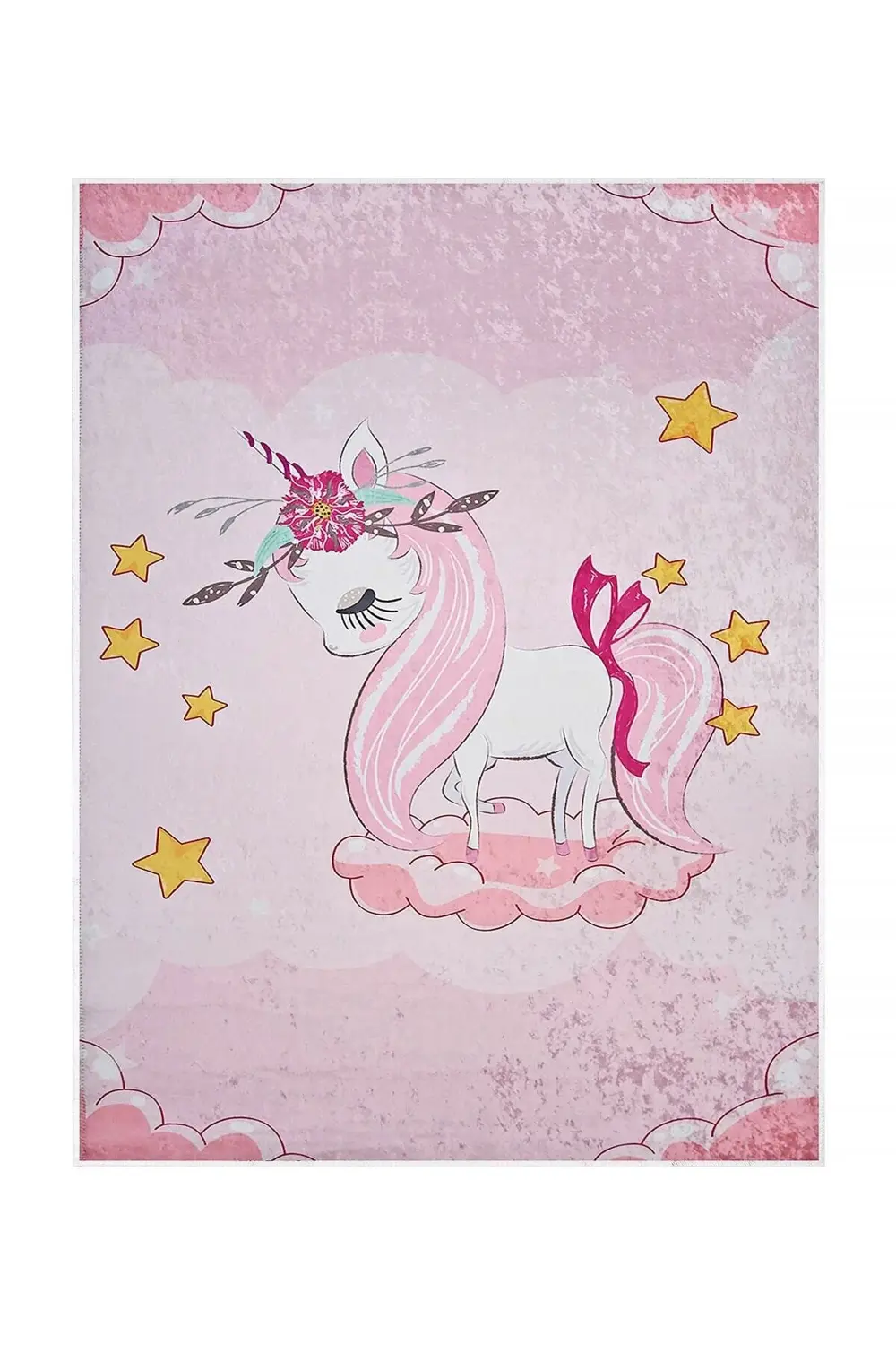 Kaymaz Taban Dijital Halı Yıkanabilir Erkek Çocuk Odası Halısı Ay