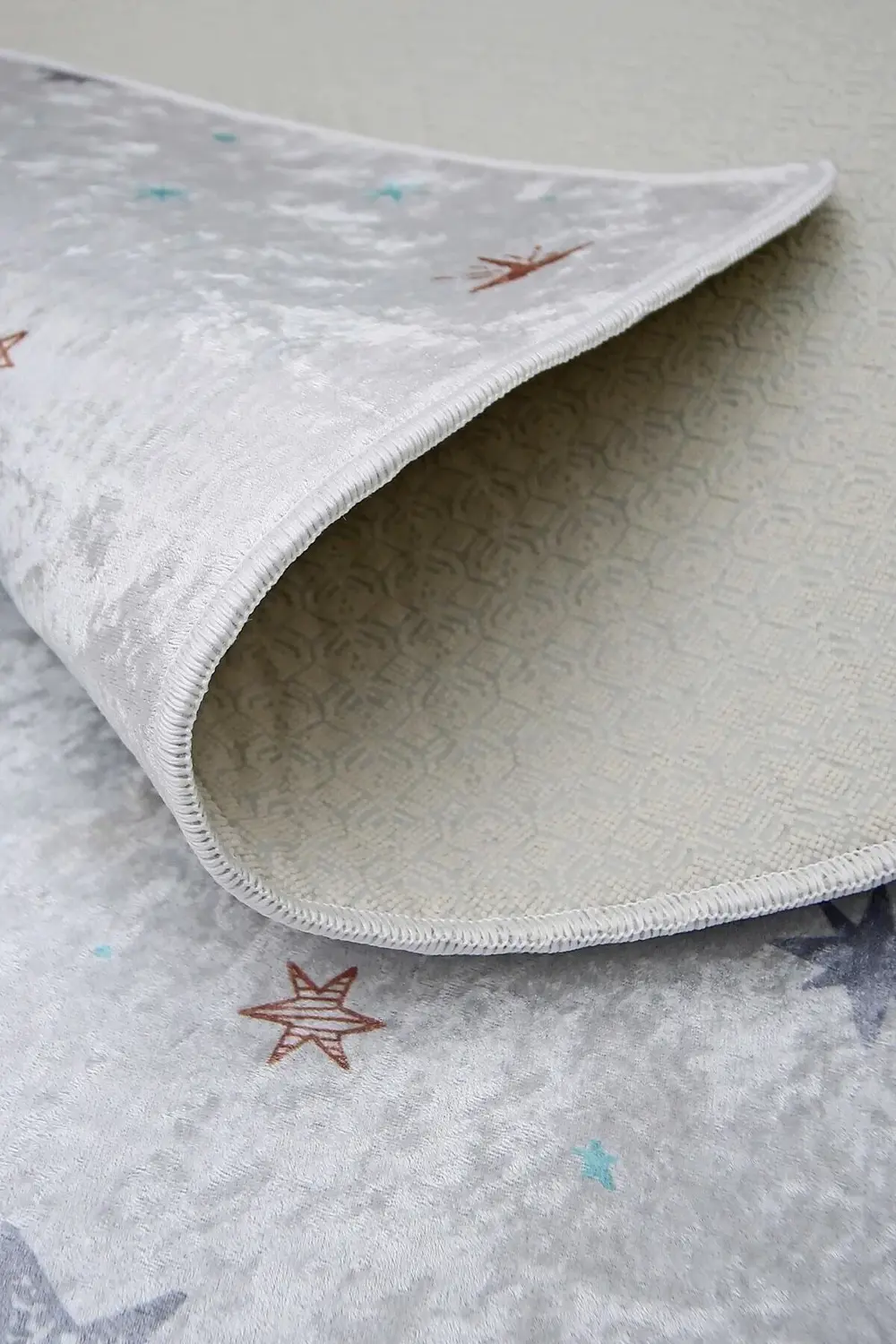 Kaymaz Taban Dijital Halı Yıkanabilir Erkek Çocuk Odası Halısı Ay