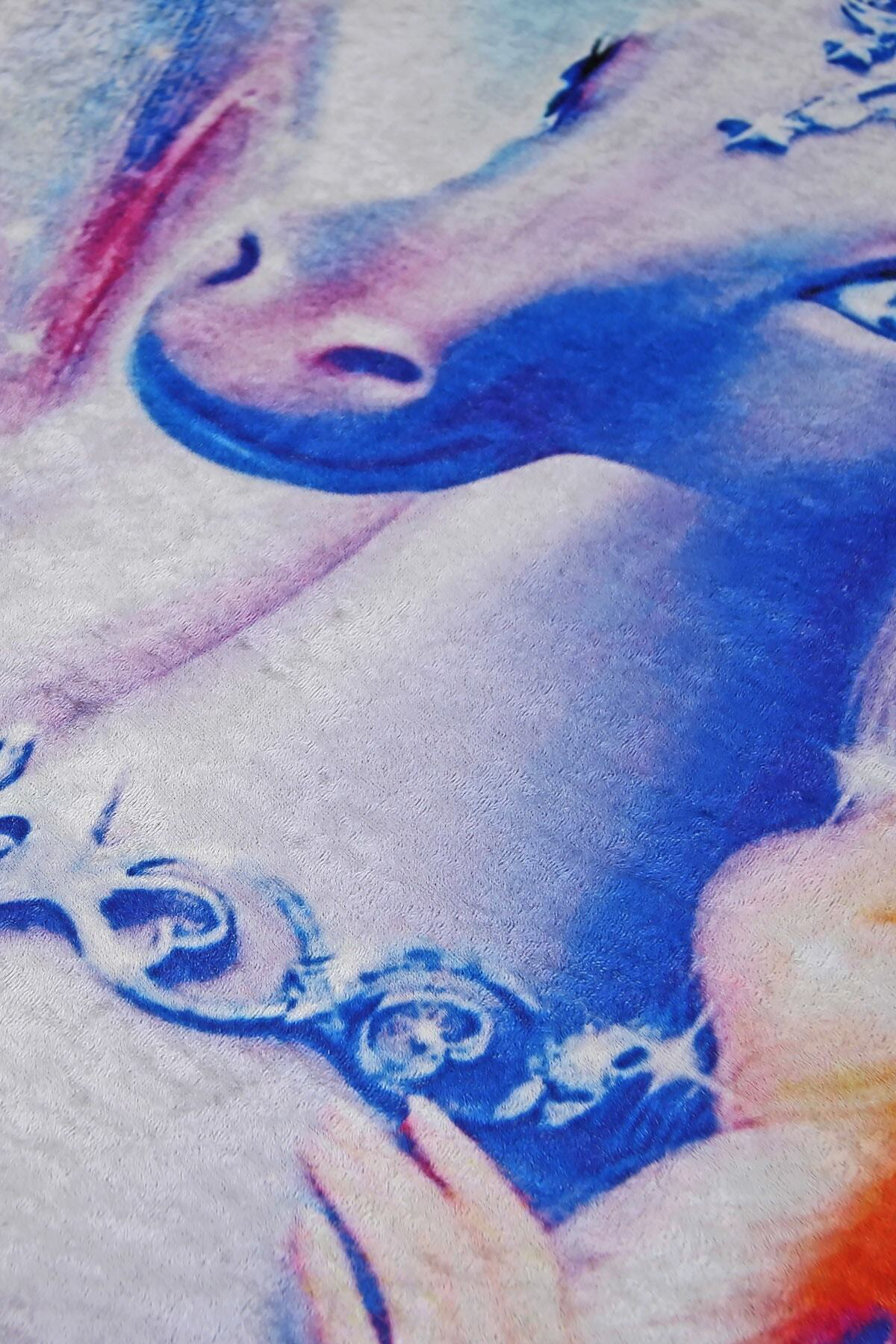 Kaymaz Taban Dijital Halı Yıkanabilir Pembe Kız Çocuk Odası Halıs