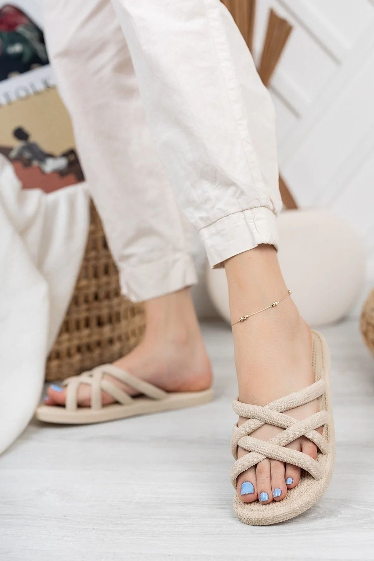 Nayad Bal Kaymaz Taban Kadın Terlik Yıkanabilir Kaydırmaz Terlik Deniz Bany