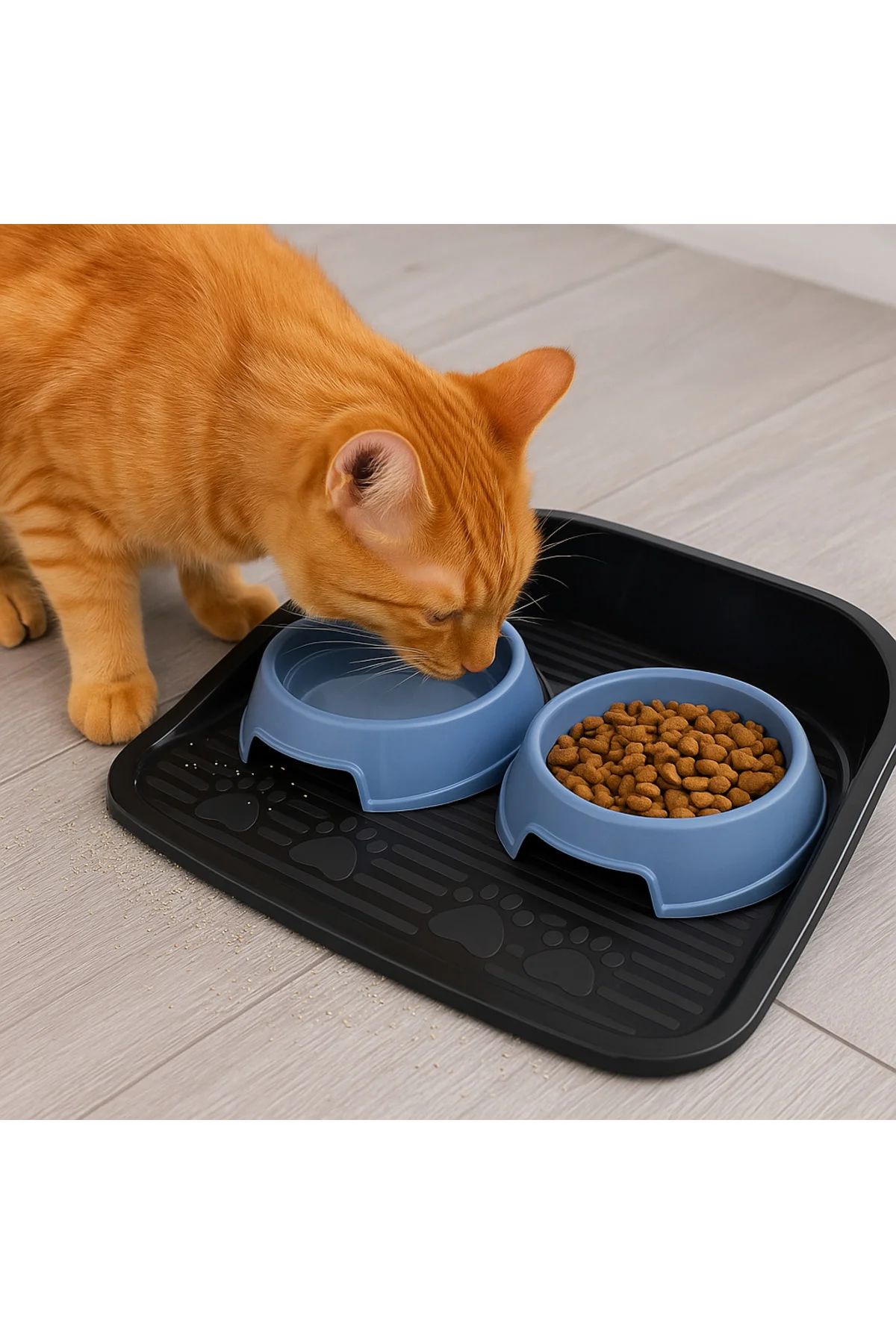 Kaymaz Tabanlı Kedi Köpek Mama Su Kabı Seti – 2’li Mavi Kaplı, Siperlikli Hijyenik Mama Altlığı Kaymaz Tabanlı Kedi Köpek Mama Su Kabı Seti – 2’li Mavi Kaplı, Siperlikli Hijyenik Mama Altlığı