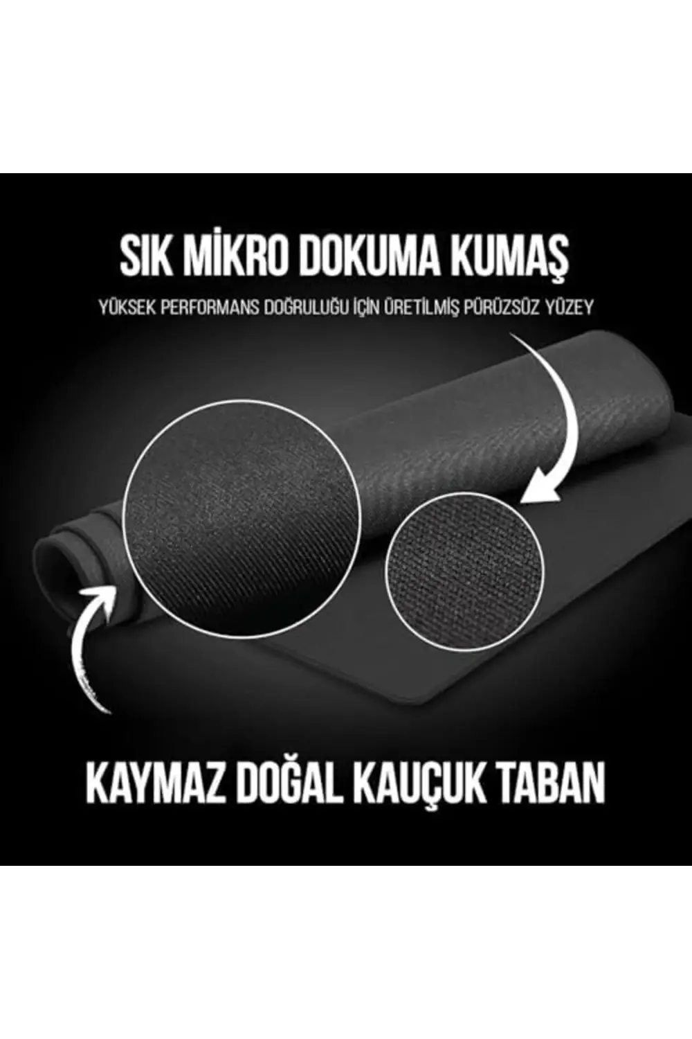 Kaymaz Tabanlı Mouse Pad, Ergonomik ve Su Geçirmez Yüzey, Optik v