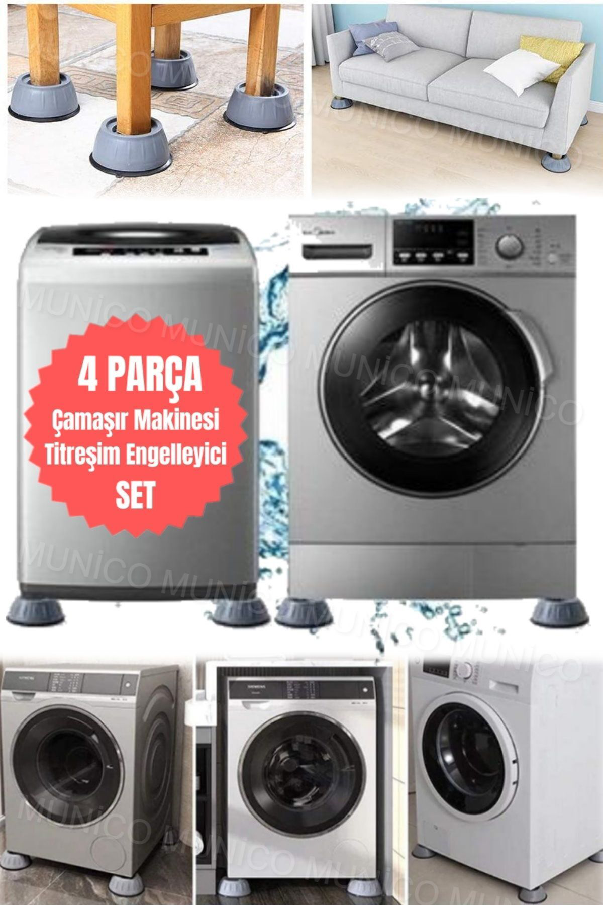 Kaymaz Titreşim Engelleyici Pedler Çamaşır Makinesi Stoper Pedler