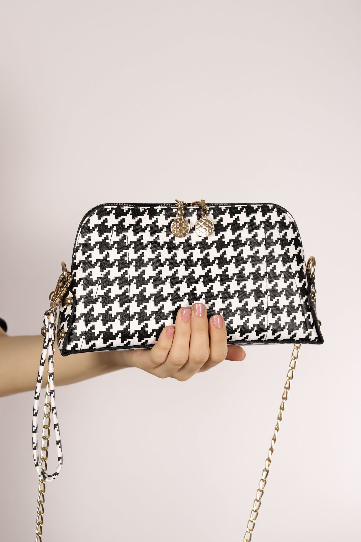 Kazayağı Desenli El Çantası Seti