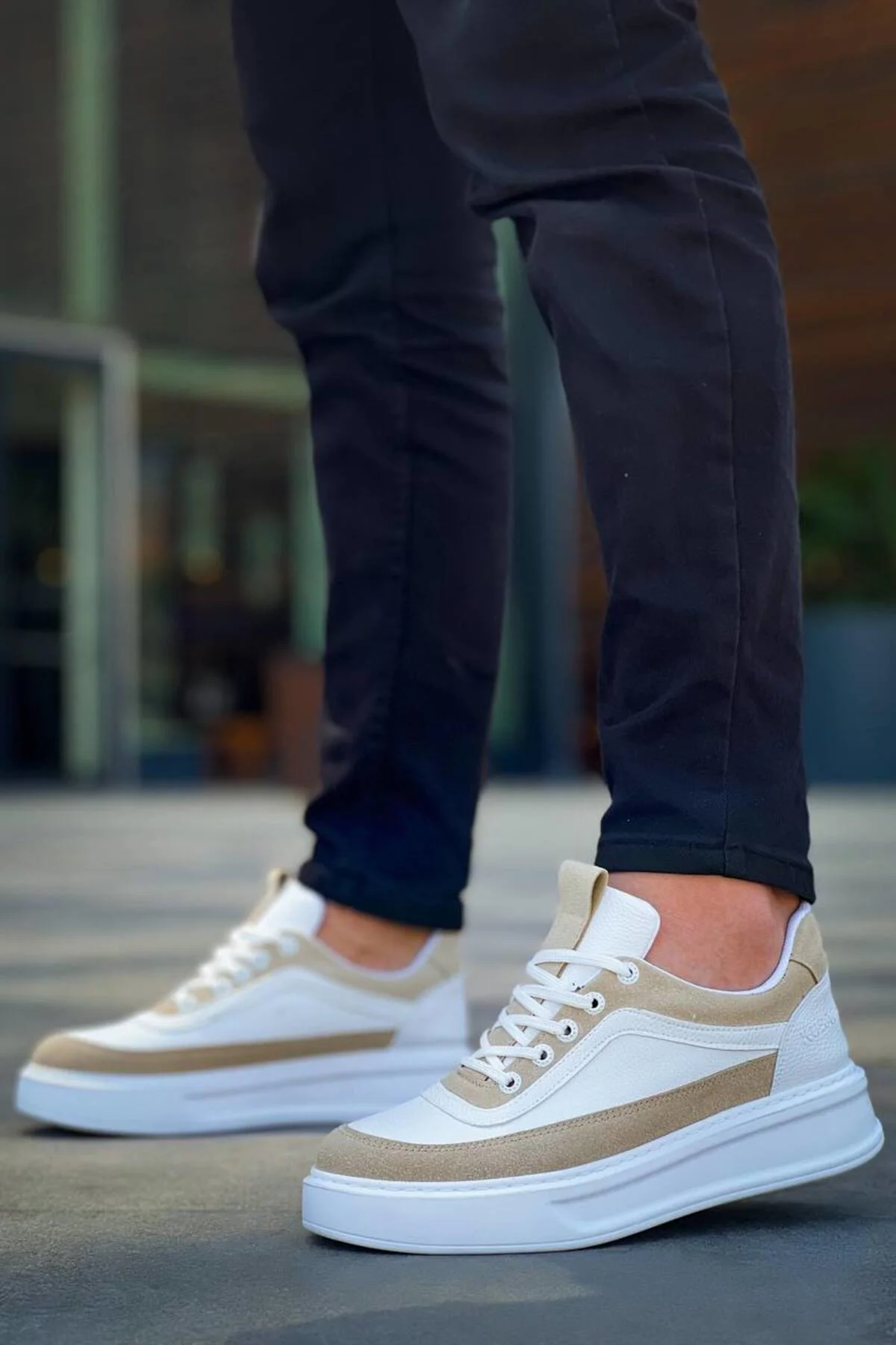 KB-006 Kuback Beyaz Cilt Bej Süet Yüksek Taban Bağcıklı Günlük Erkek Ayakkabı KB-006 Kuback Beyaz Cilt Bej Süet Yüksek Taban Bağcıklı Günlük Erkek Ayakkabı