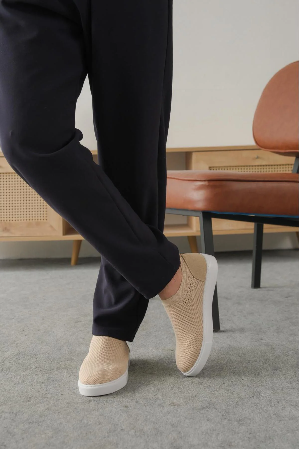 Kb-106 Kuback Bej Triko Günlük Erkek Ayakkabı