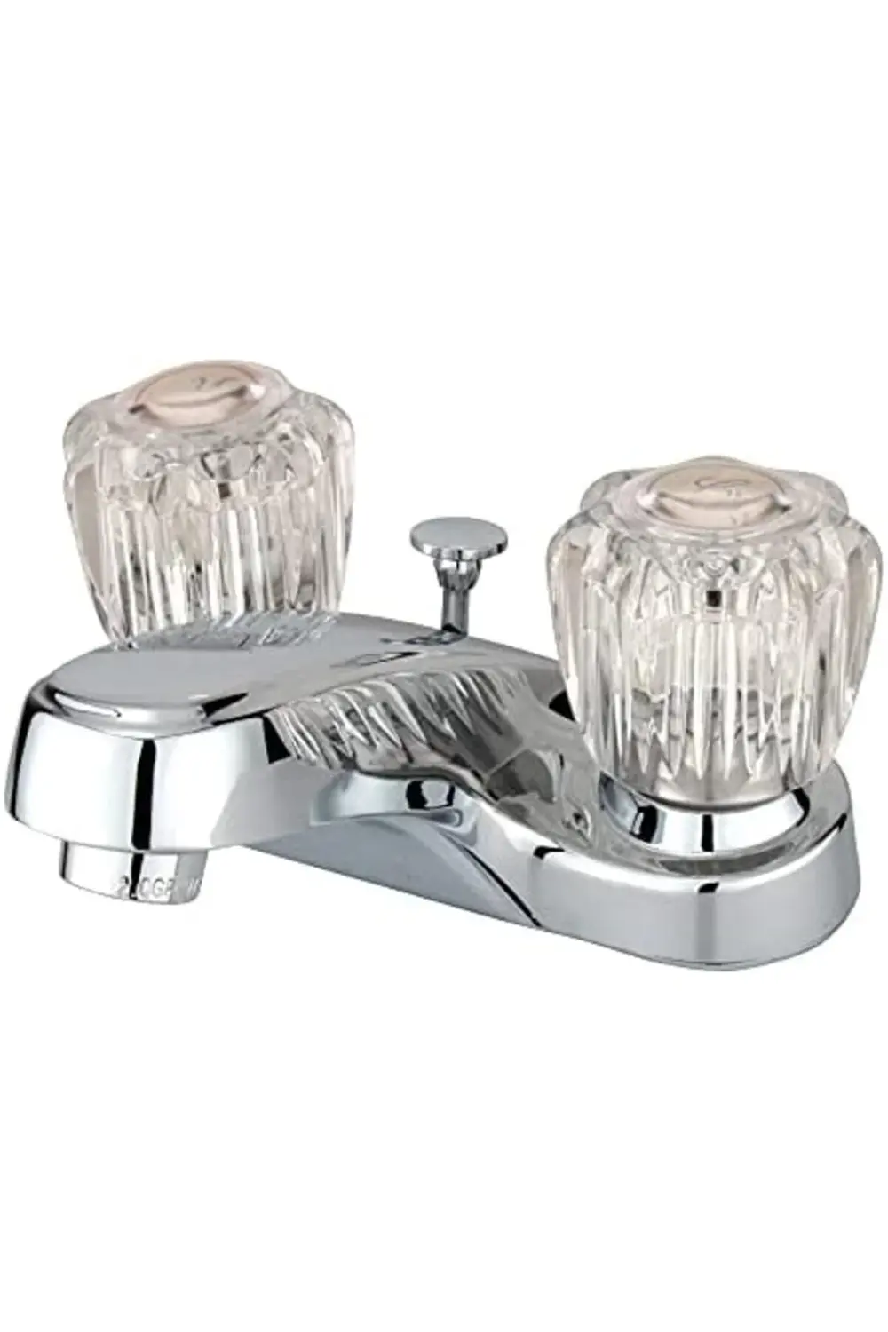 KB161 Amerikan İkiz Akrilik Saplı 4 İnç Musluk, Parlak Krom 11782