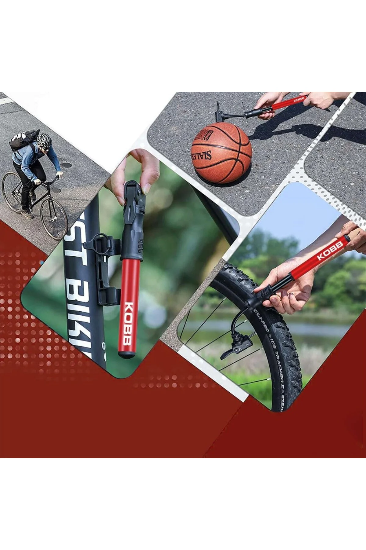 KB2203 87 PSI Bisiklet Lastik Şişirme Taşınabilir Mini El Pompası ve Bisiklet Montaj