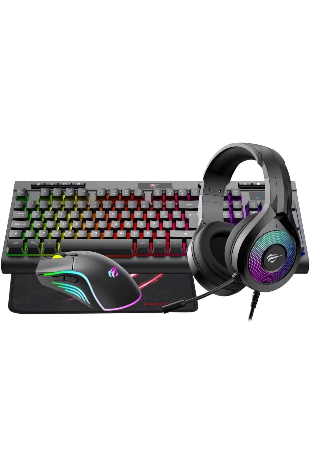 KB887CM-TUR 4'lü Gaming Set – Klavye, Mouse, Kulaklık, Mousepad –
