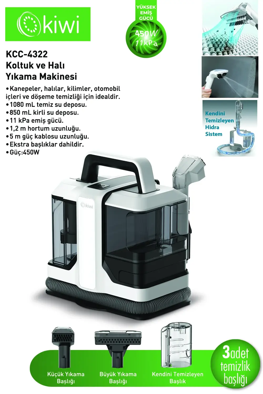 Kcc-4322 Koltuk Ve Halı Yıkama Makinesi Beyaz