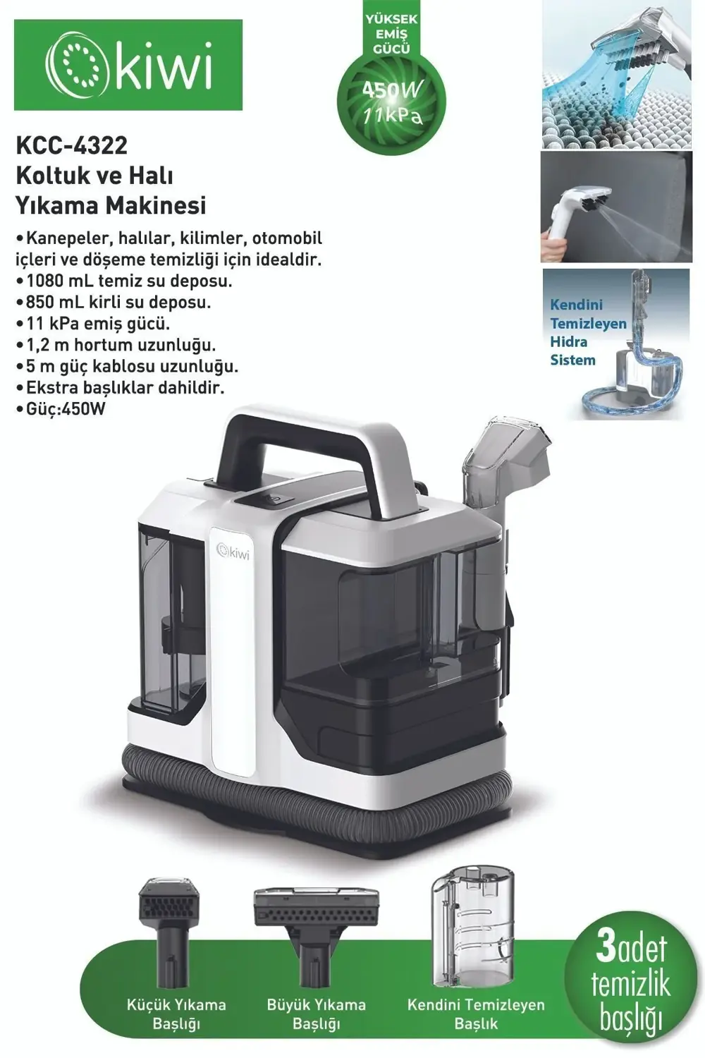 Kcc-4322 Koltuk Ve Halı Yıkama Makinesi Beyaz