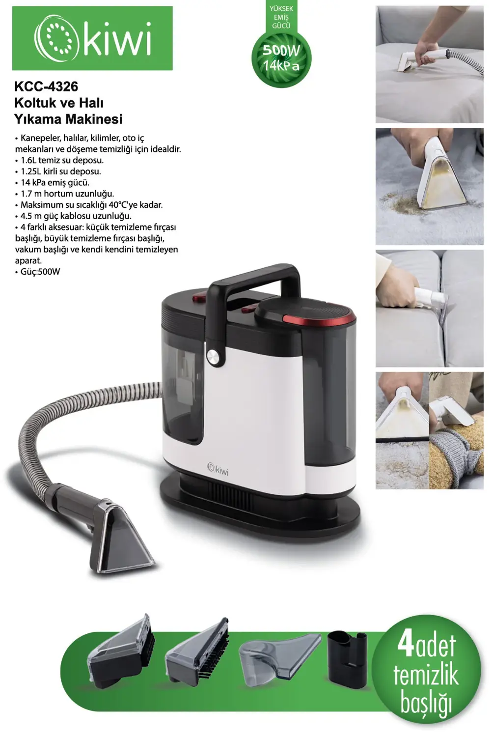 Kcc-4326 Koltuk ve Halı Yıkama Leke Çıkartma Makinesi