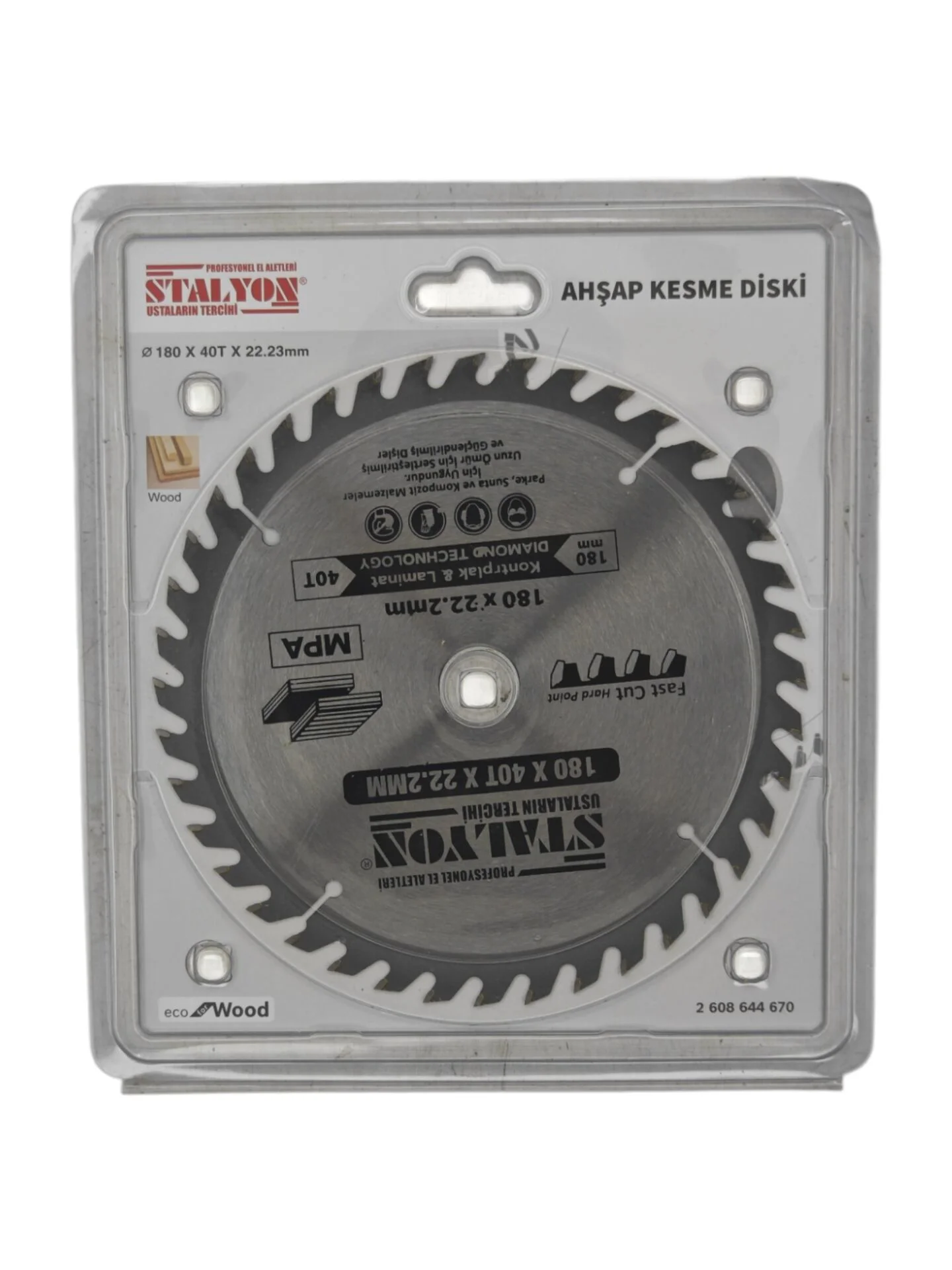 KD003   Stalyon Elmaslı Ahşap Kesme Diski 180*40T*22.2mm