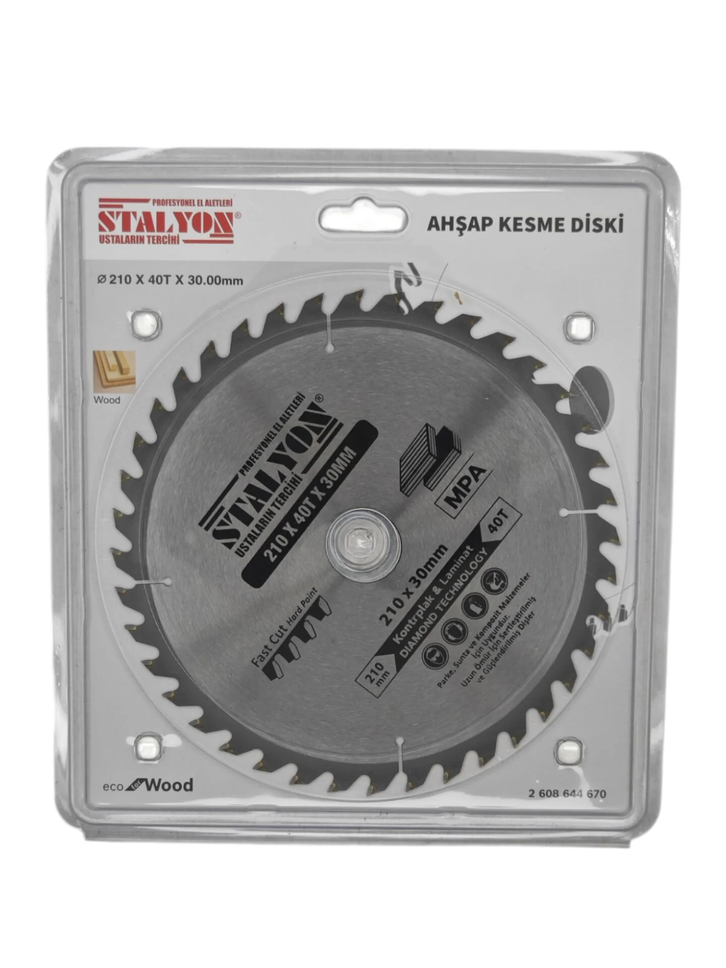 KD006   Stalyon Elmaslı Ahşap Kesme Diski 210*40T*30mm