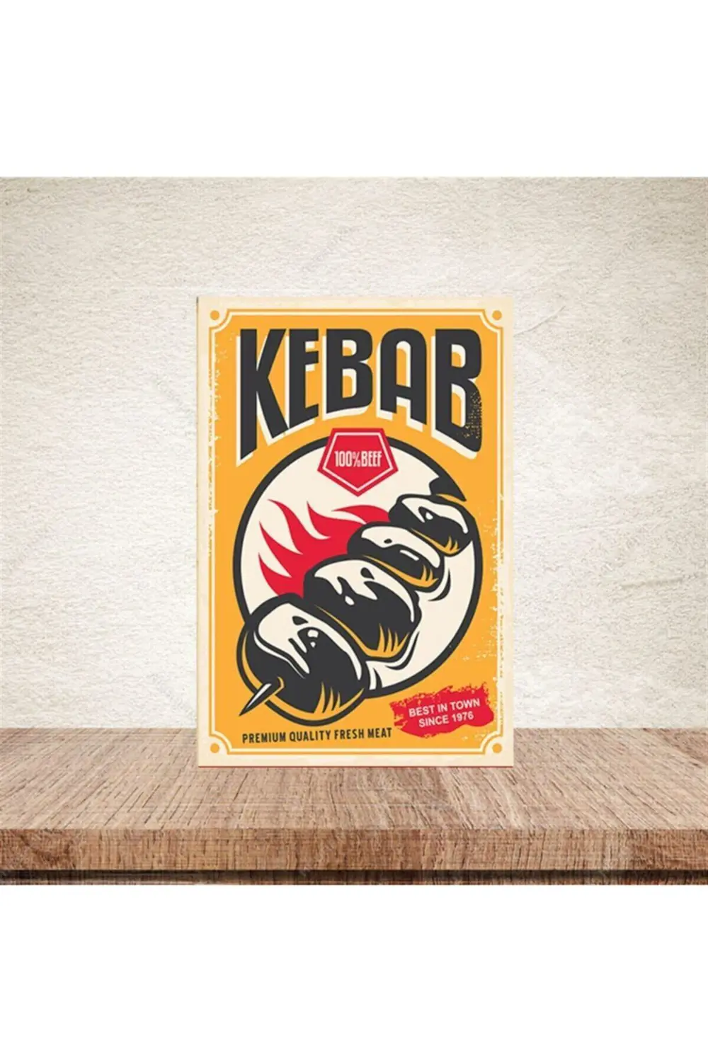 Kebab 20-30 Cm Retro Ahşap Poster