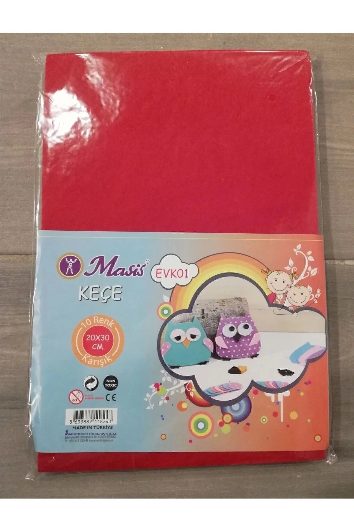 Keçe 10 Renk Karışık 20x30 Cm.