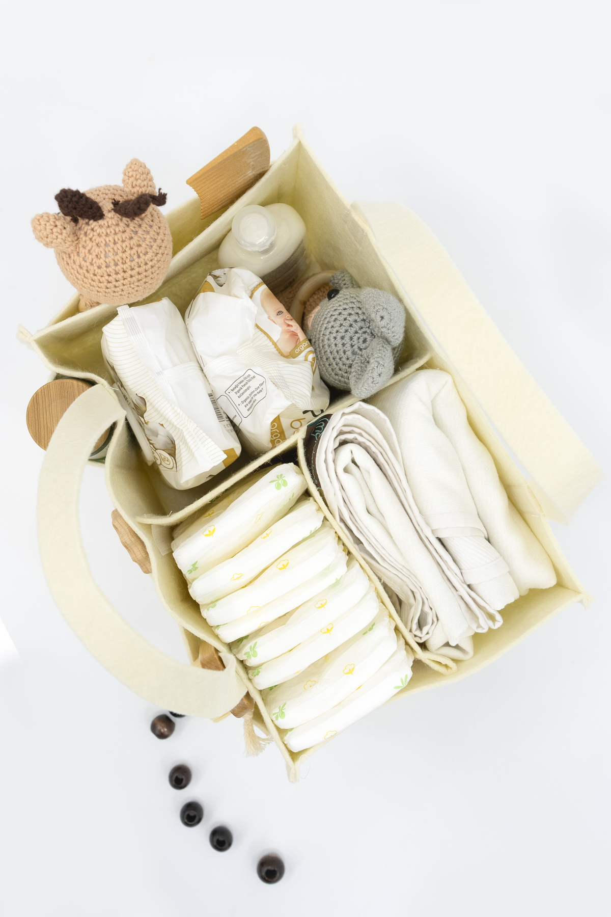 Keçe Anne Bebek Bakım Çantası, Yenidoğan Alt Açma Değiştirme Orga