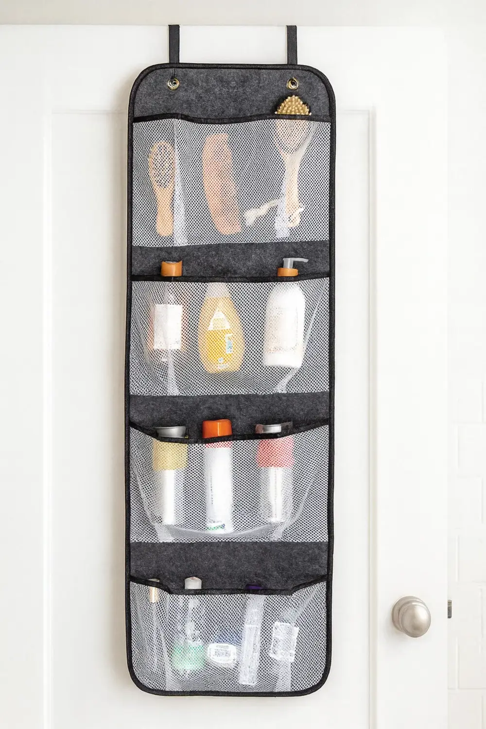 Pazar Kapısı Keçe Kapı Arkası Organizer – 4 Bölmeli, Fileli Düzenleyici